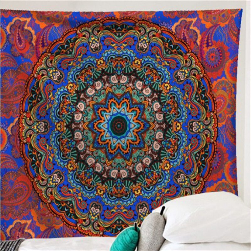 Mandala Tapestry Wall Hanging Boho Decor Wall Cloth Tapestries Psychedelic Hippie Night Moon Tapestry Mandala Wall Carpet: Black