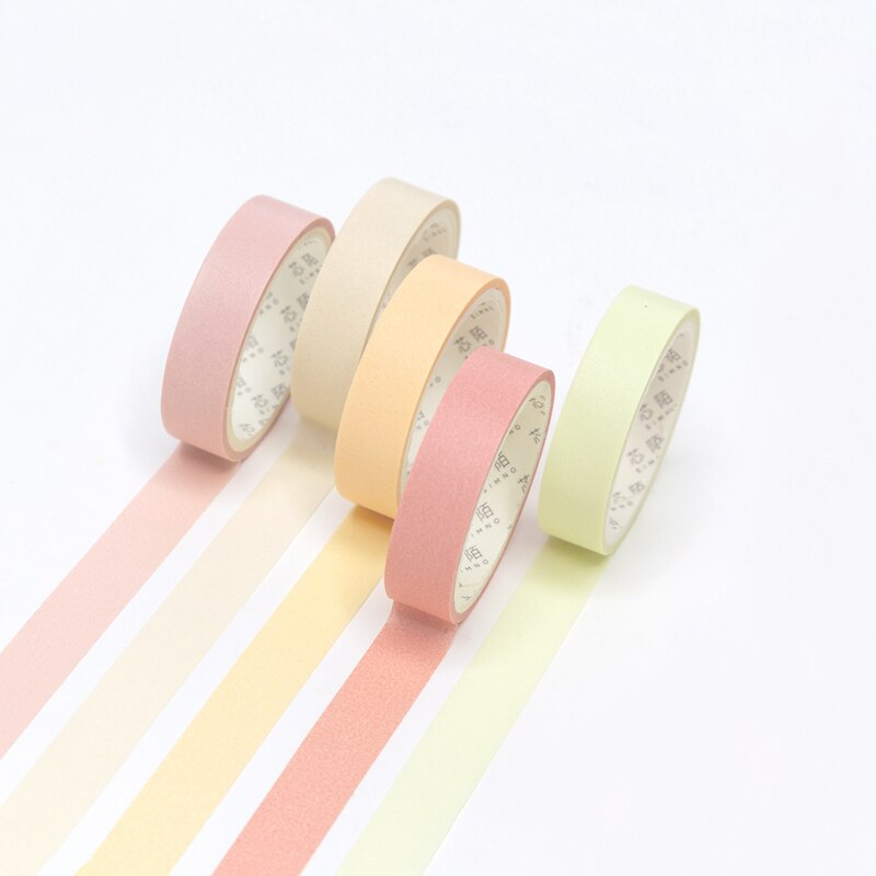 5pcs/lot Cute Solid Color Washi Tape Set Scrapbooking Decorative Adhesive Tapes Paper Japanese Stationery School Kawaii Sticker: Xize