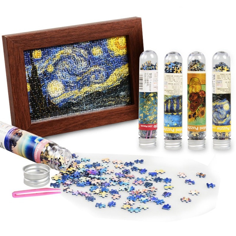 Children Fun Travel Puzzle Toys Famous Painting Landscape Test Tube Jigsaw Mini Puzzles Educational Toy