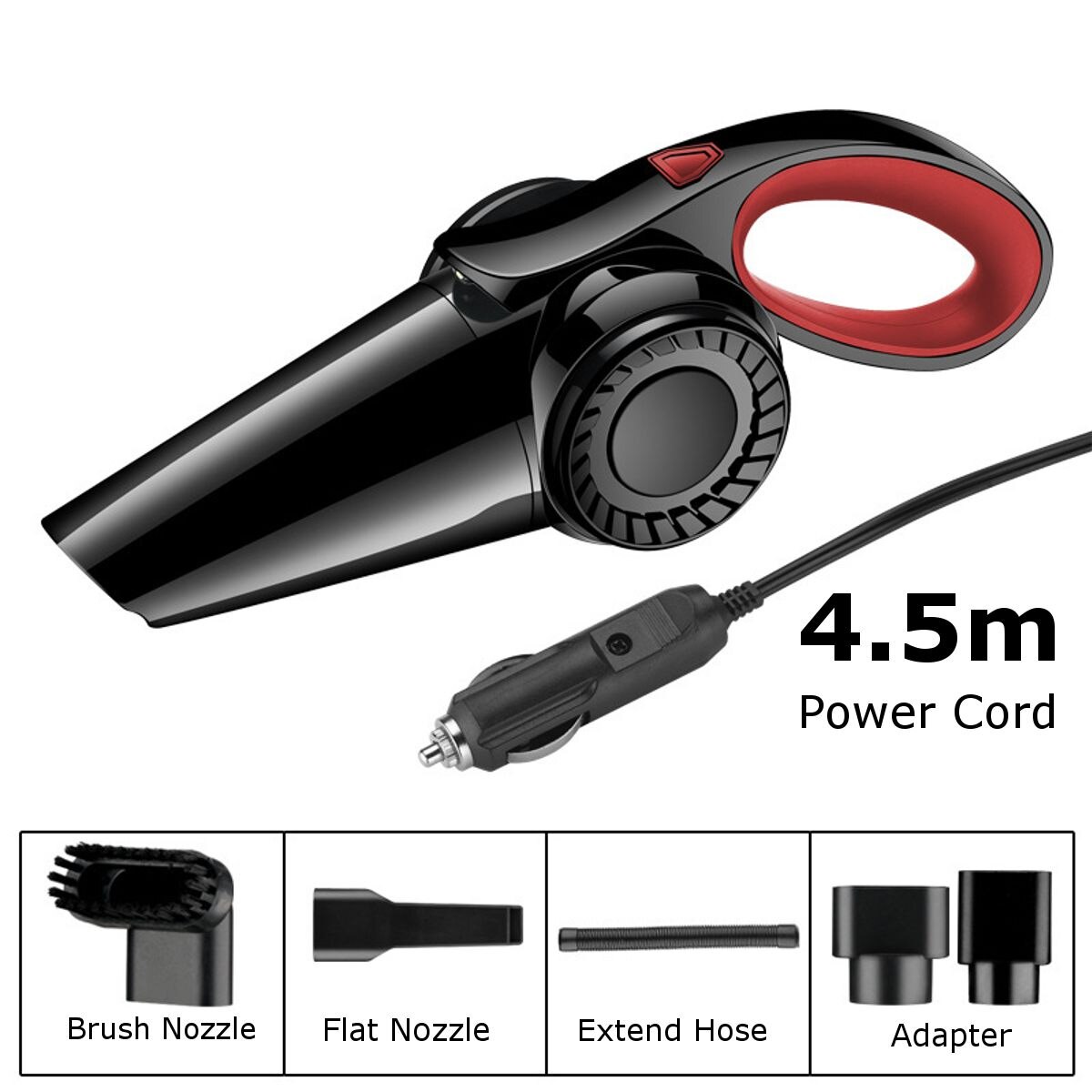 Wireless Car Vacuum Cleaner Portable Mini Small Handheld Auto Interior Vaccum Cleaner Cordless Dust Car Aspirador Hoover: Red Wired