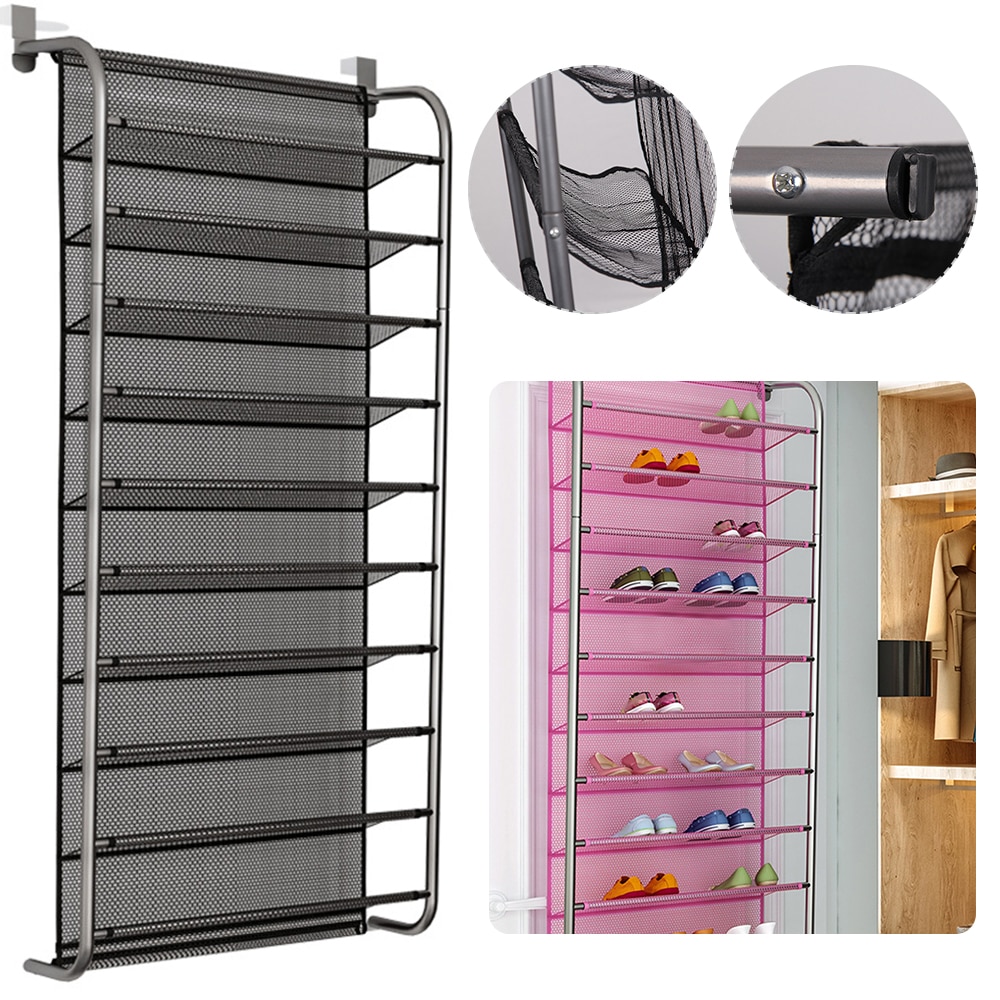 36 Pair Over Door Hanging Shoe Rack 10 Tier Shoes Organizer Wall Mounted Shoe Hanging Shelf For Home Dormitory Shoes