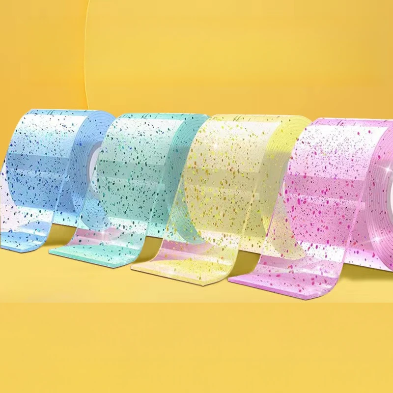 1 szt. Taśma bąbelkowa klejąca robić samodzielnego wykonania, tworzenia bąbelków, kolorowa, brokatowa, dwustronna, mocno przyczepna taśma nano-bąbelkowa