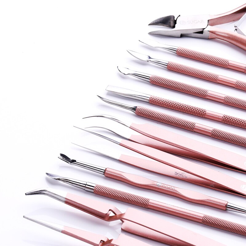Azúcar UR oro rosa, para uñas cutícula cortauñas de tijeras cortador de cutículas producto para eliminar la piel muerta de pedicura de uñas de arte