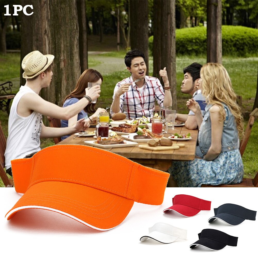 Men Women Adjustable Casual Party Running Sunscreen Outdoor Visor Cap Summer Sports Training Adult Tennis Golf Solid