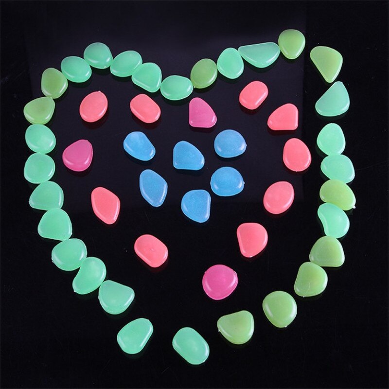 10 Pcs Amazing Garden Decor Luminous Stones Glow In the Dark Pebbles Light Emitting Aquarium Fish Tank Decoration Pebble Rocks
