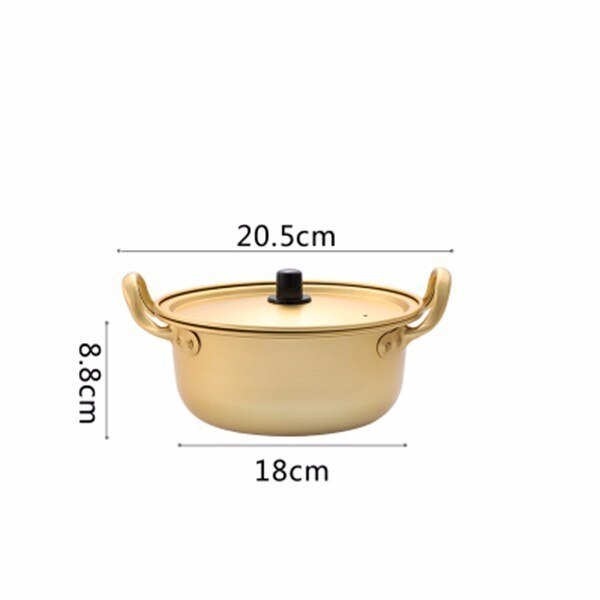 Szykowne złote garnek robić zupy ze stopu aluminium nie-Stick garnek robić mleka Stockpot kuchenka sałatka miska na makaron kuchnia narzędzia kuchenne 1PC zestaw garnków: 18cm