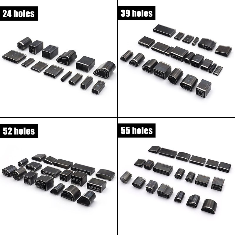 Multiple DIY Leather Hole Puncher Metal Hollow Hole Cutter Leather Punching with Hammer Sets DIY Handmade Leather Craft Tool Set