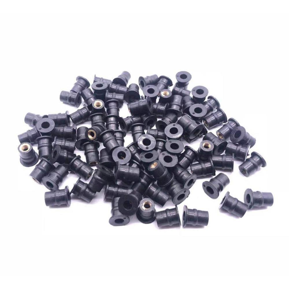 10Pcs M5 Rubber Wellnut 5Mm Metrische Motorfiets Voorruit Goed Moer Wellnuts Messing Moeren Voor Windschermen Stroomlijnkappen Kappen