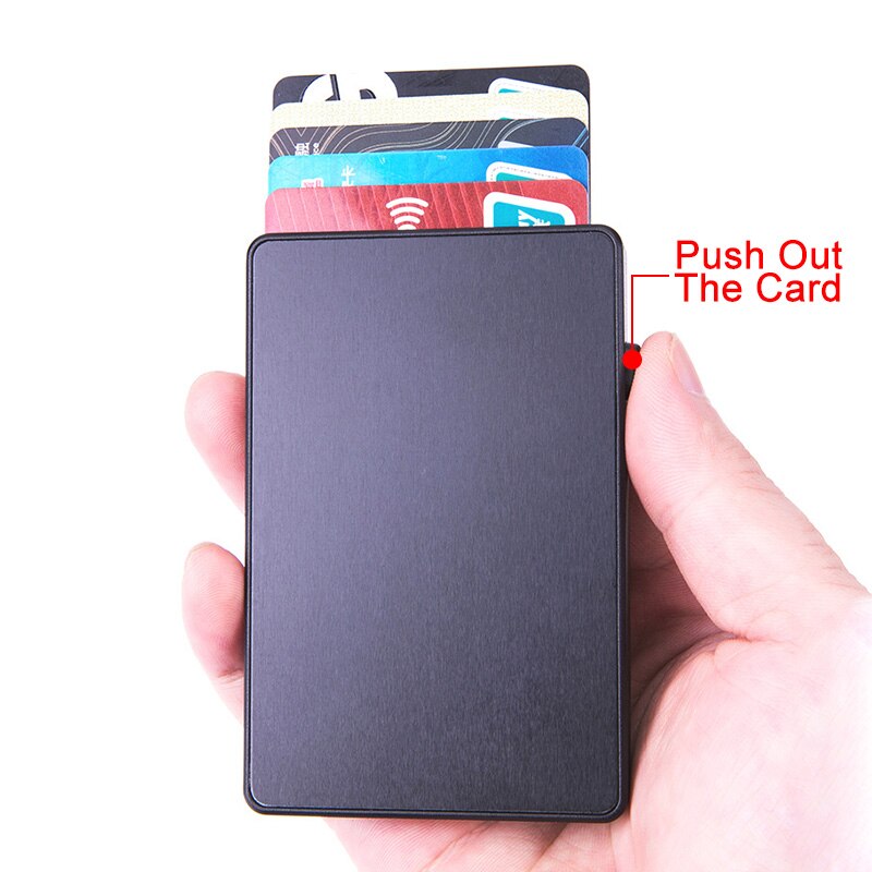 Rfid Kaarthouder Mannen Wallet Slanke Dunne Portemonnee Zwarte Kleine Mini Magic Portemonnee Mannelijke Smart Purse Minimalistische Holografische Portemonnee