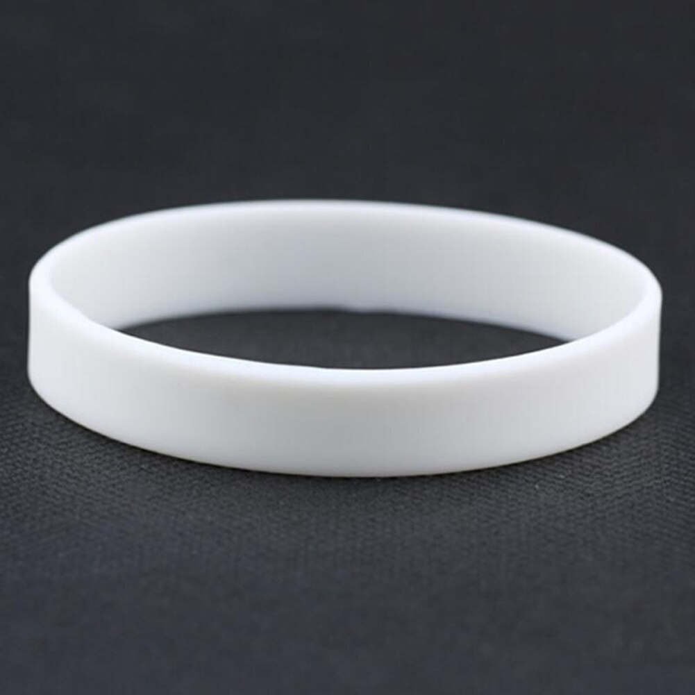 Sports Fitness Silicone Rubber Elasticity Wristband Cuff Bracelet Basketball Sports Wrist Band 12 Colors: White