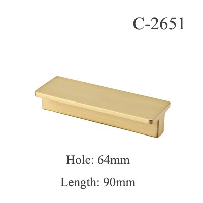 Gold Cabinet Long Handles and Knobs Solid Brass Kitchen Cupboard Pulls Drawer Knobs Bedroom Door Handle Heavy Furniture Hardware: C-2651-64