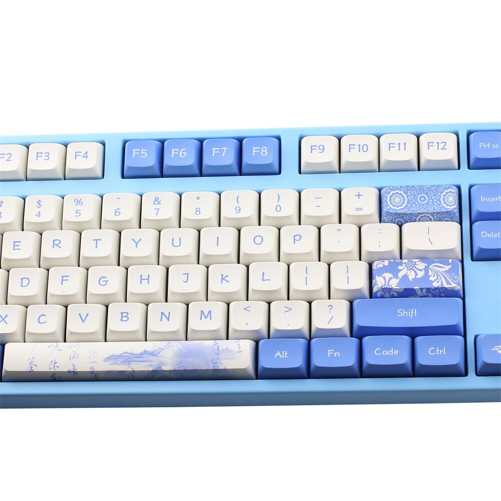 104 + 23 note: pbt dye-subbed xda keycap set for mechanical keyboard  gh60 gk61 64 68 84 87 104 108 english/japanese/rocket