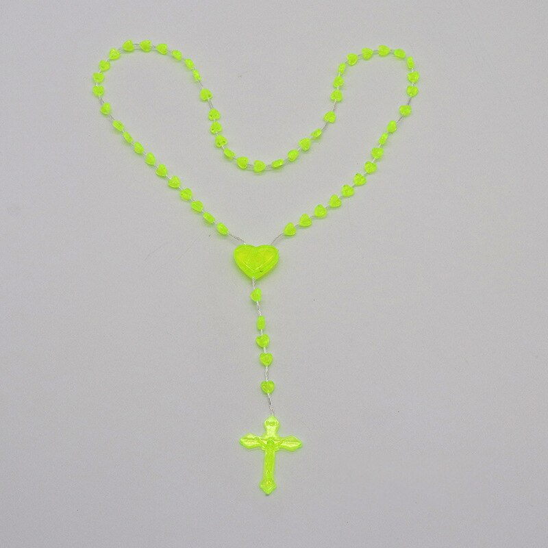 Heymamba Inri Katholieke Gebed Jezus Kruis Hanger Ketting Charme Kleur Hart Bead Crucifix Cross Ketting Sieraden: Style 2