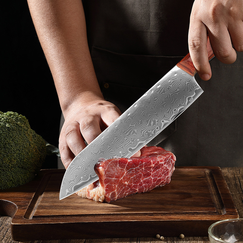 Cuchilla de cocina de acero damasco de 67 capas, cuchillo de Chef japonés, cuchillo Santoku para cortar, cuchillo para Sushi, herramientas de cocina profesionales