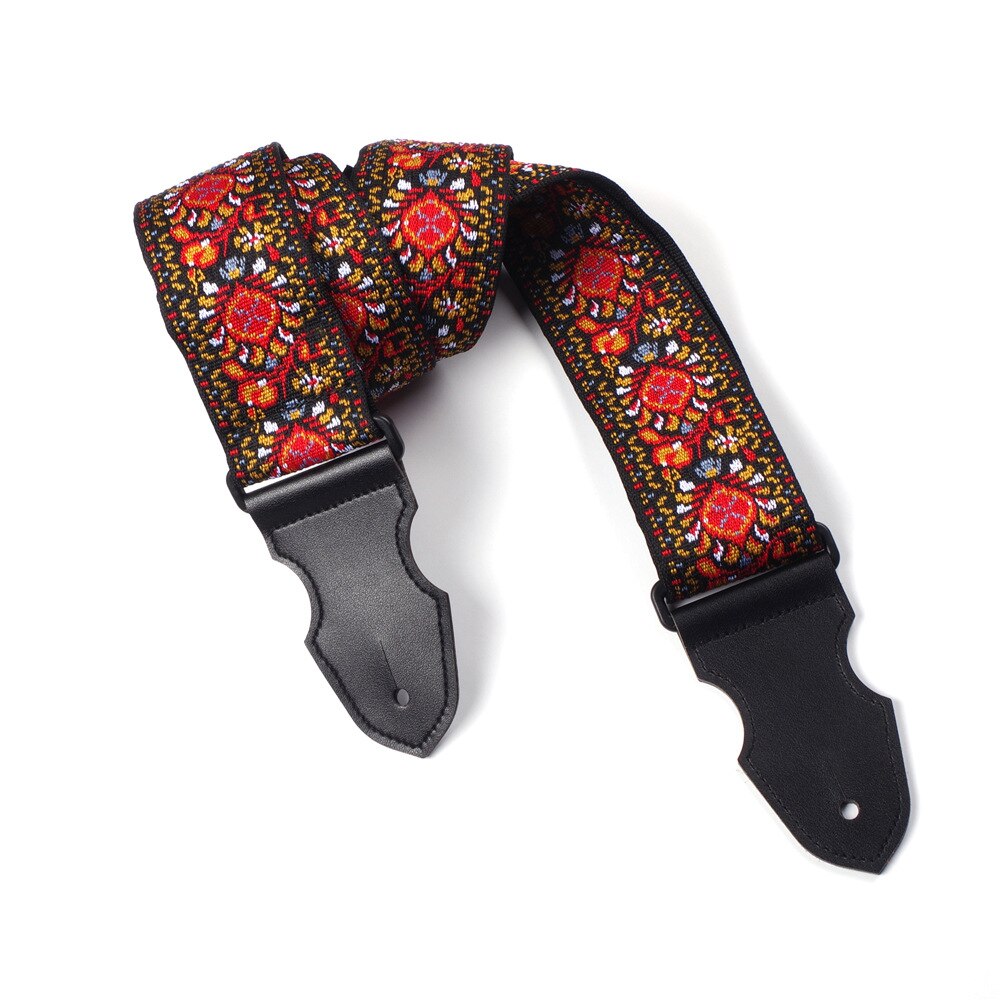 Verstelbare Gitaarband Jacquard Katoen Verbreding En Verdikking Voor Elektrische Akoestische Houten Gitaar Bas Riem Gesp + Neck Strap