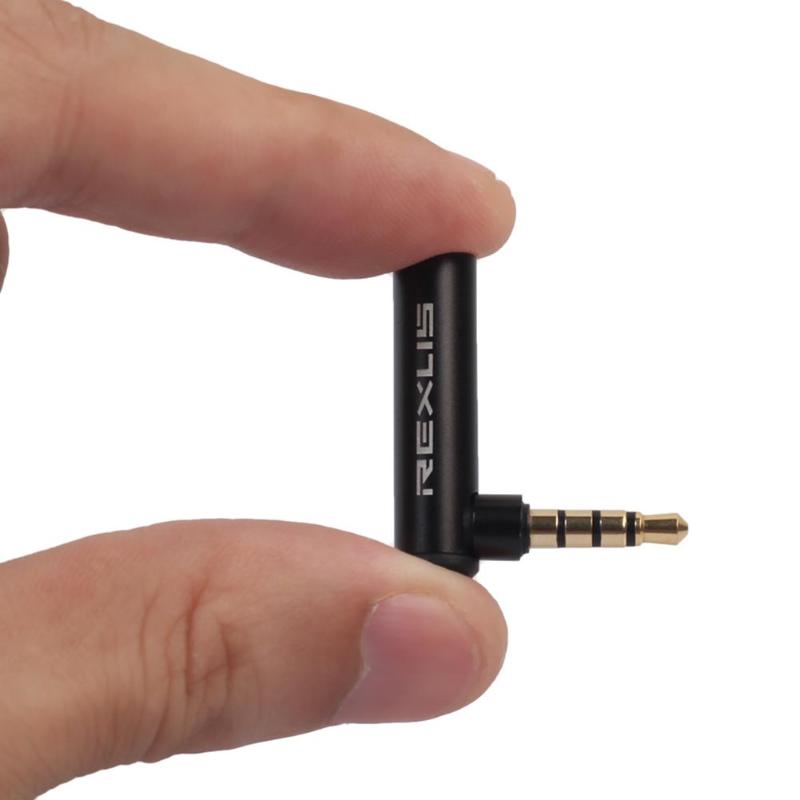 90 Degree Right Angled 3.5mm Male to Female Adapter Connector Stereo Plug