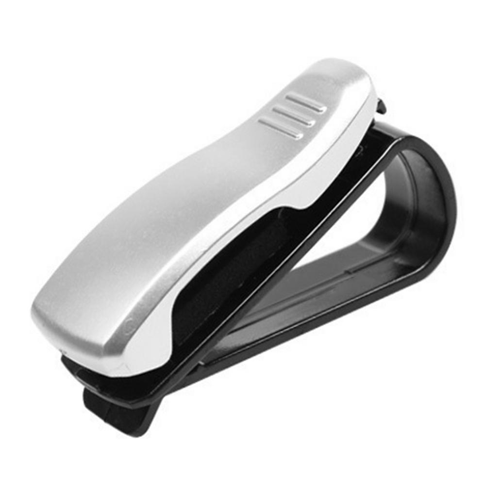 Multifunction Sun Visor Glasses Fixing Clip Universal Car Glass Ticket Holder Multifunctional Portable Auto Accessories: Silver