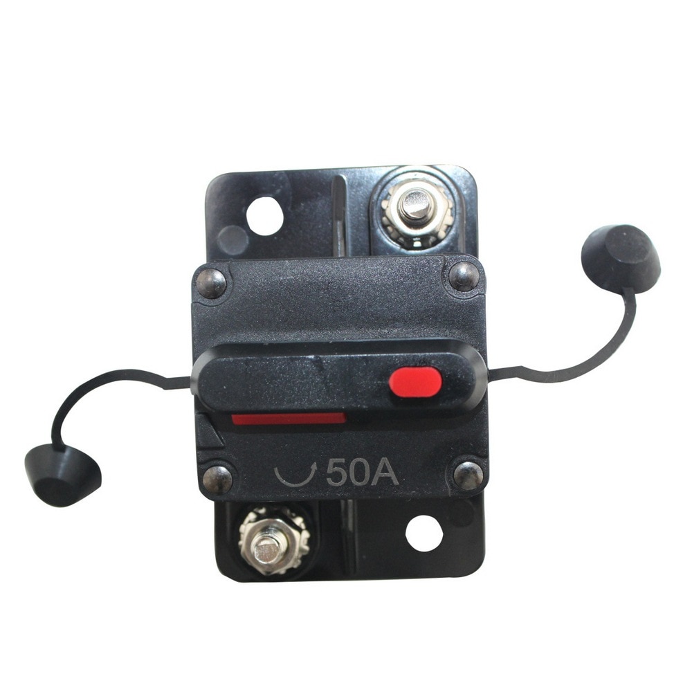 40A 50A 60A 70A 80A AMP Circuit Breaker Dual Battery IP67 Waterproof 12V 24V Fuse Reset Housing is thermal plastic