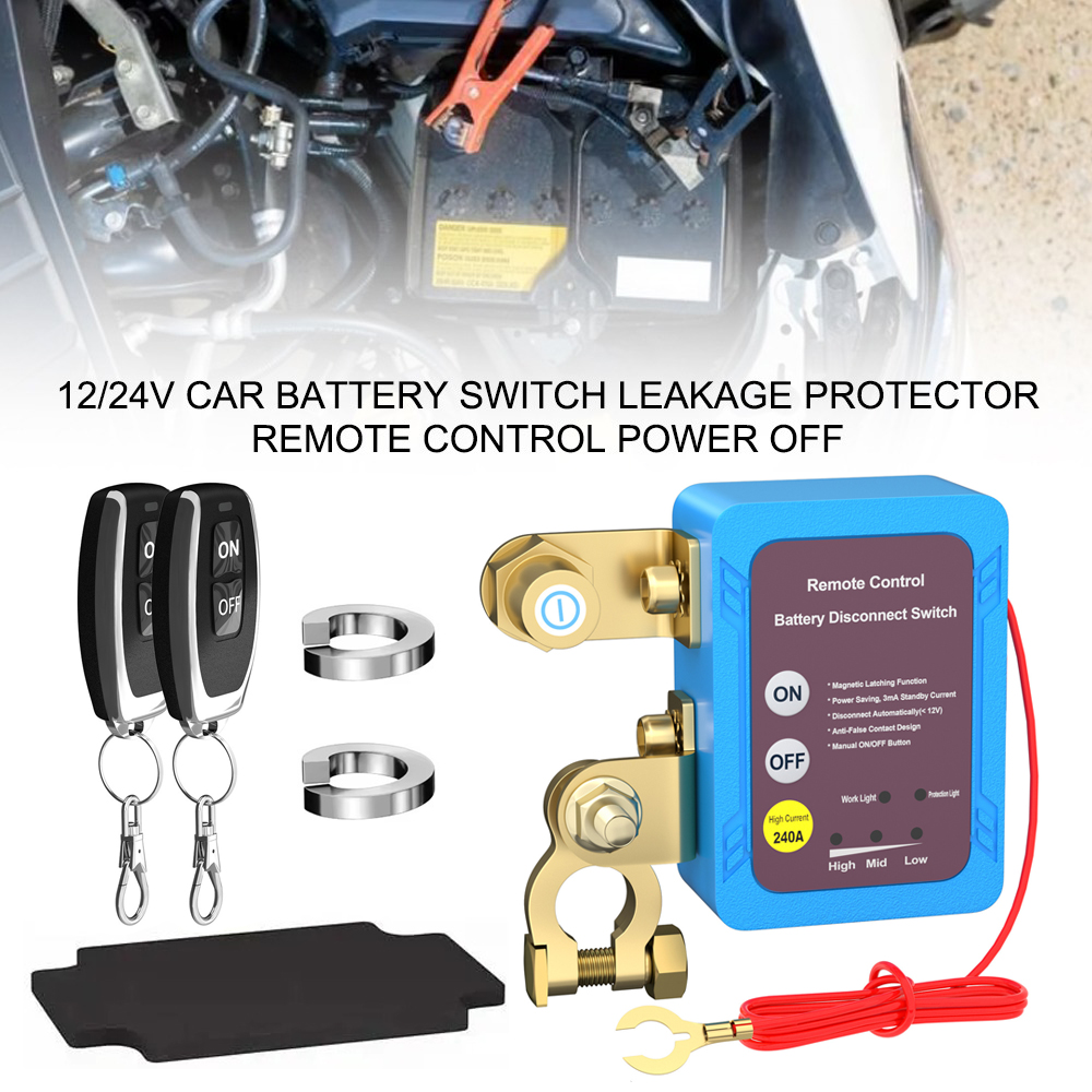 Interruptor de alimentación desconexión de batería, 12V, 240A, interruptor de apagado y apagado con interruptor de Control remoto para coche y camión
