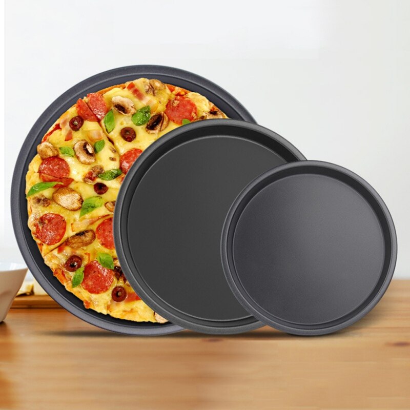 Non-stick Pizza Pan Bakvormen Carbon Staal Pizza Plaat Ronde Diepe Schotel Pizza Pan Tray Mold Mould Bakken