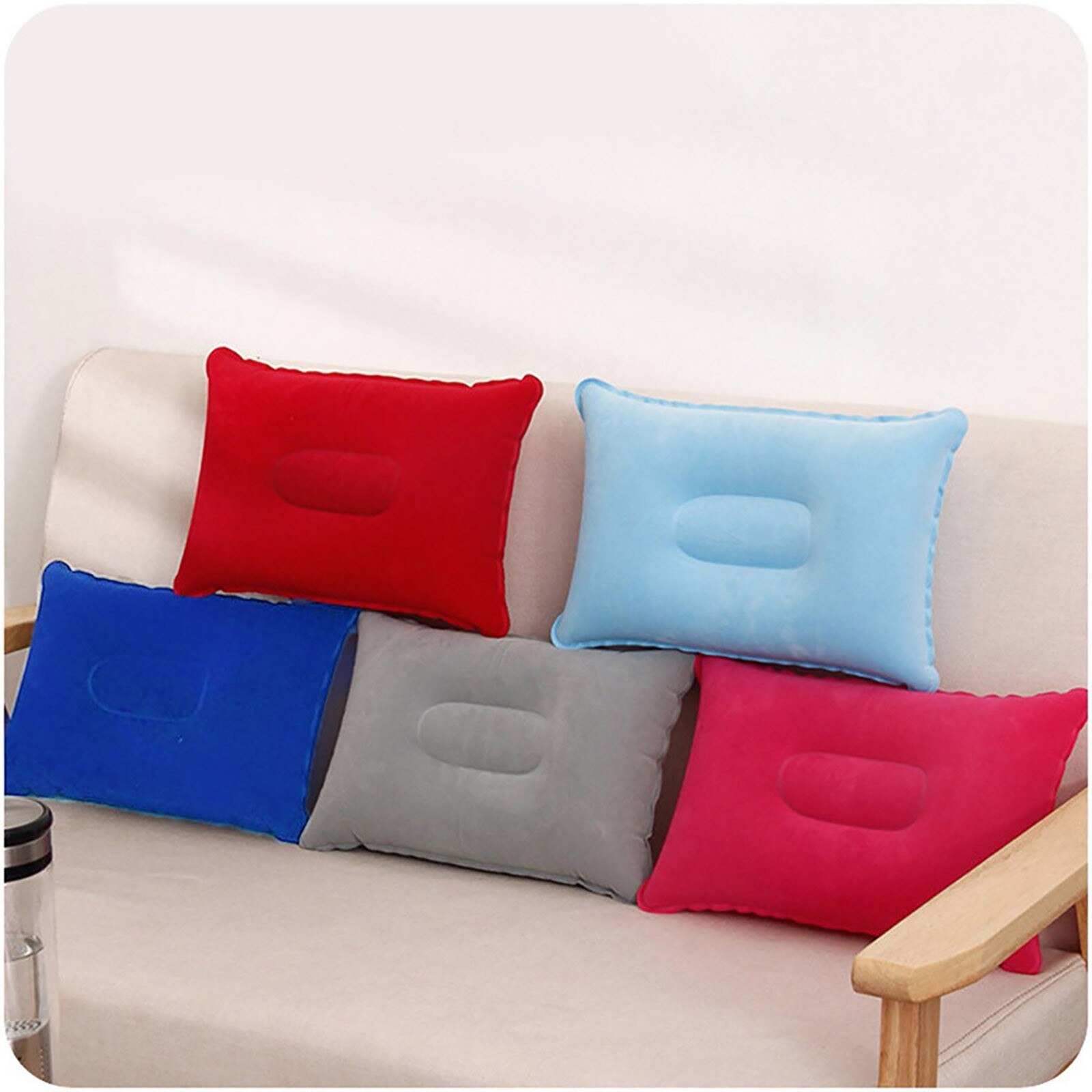 Coussin gonflable Portable de voyage, oreiller de camping, avion de plage, hôtel, repose-tête pour dormir