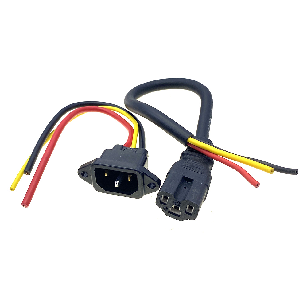 E-bike Battery Charging Plug Three Vertical Charging Socket with Cable Wire Connector for Electric Vehicle 72V 10A Connector