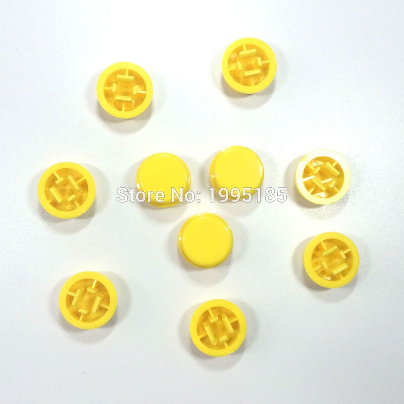 30 stks Geel Ronde Tactiele Knop Caps Voor 12*12*7.3mm Tact Schakelaars Plastic Swirch Key Cap gele Kleur