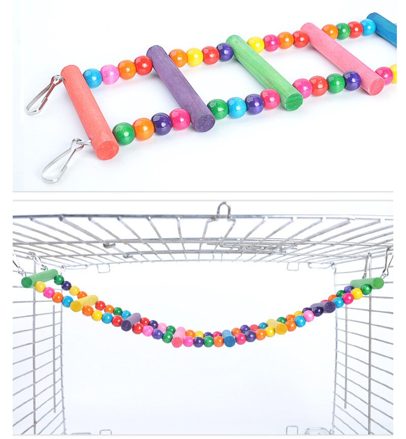 3 Kinds Of Parrot Toys, Bird Swing Toy Colorful Chewing Toys Hanging Swing Bell Pet Simulation Bird Nest Ladder Toys Bird Toys