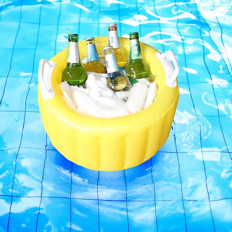 Cubo enfriador de cerveza inflable flotador de piscina flotador de agua para de verano, cubo de hielo para servir/Bar de ensalada