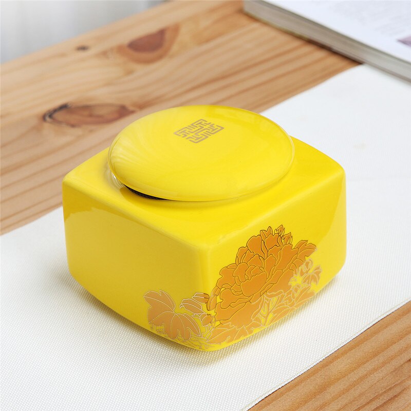 Réservoir de joint en céramique carré le pot de thé pot de sucre canette de café en poudre petit pot en porcelaine