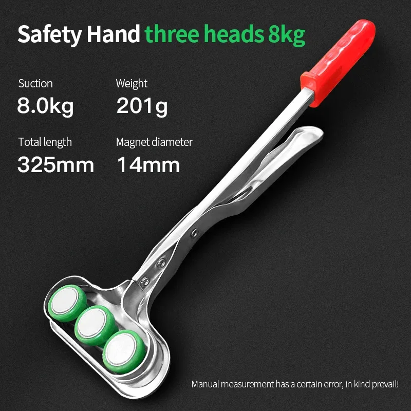 Strong Magnetic Claw Pick Up Tool Heavy Duty Industrial Spring Piler Manual Lifter Forceps Stamping Safety Hand Clamp: Yellow