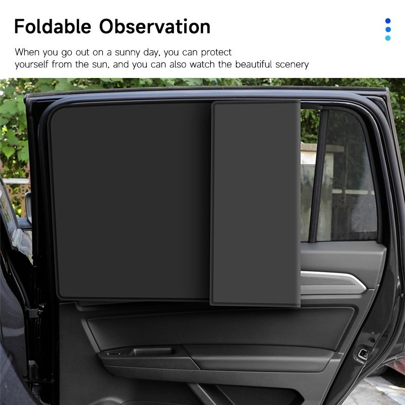Magnetic Car Sun Shade UV Protection Covers Sunshade Side Window Curtain Mesh Sun Visor Full Blackout Summer Full Blackout Film