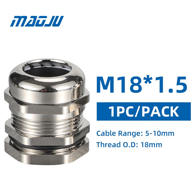 1 PIÈCES PG7 PG9 PG11 PG13.5 PG16 PG19 Métal Câble Serre-câbles M12 M16 M18 M20 M22 M25 IP68 CE Presse-Étoupe En Laiton Connecteur De Fil: M18-1PCS