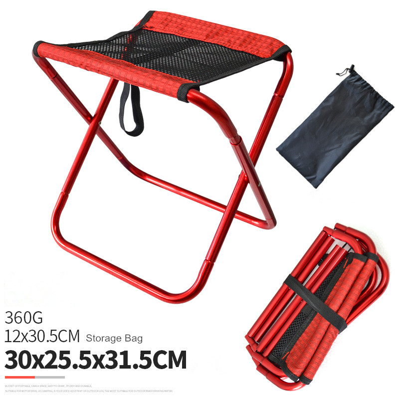 Outdoor Ademend Mesh Opvouwbare Vissen Stoel Ultra Licht Gewicht Draagbare Vouwen Camping Aluminium Picknick Vissen Stoel