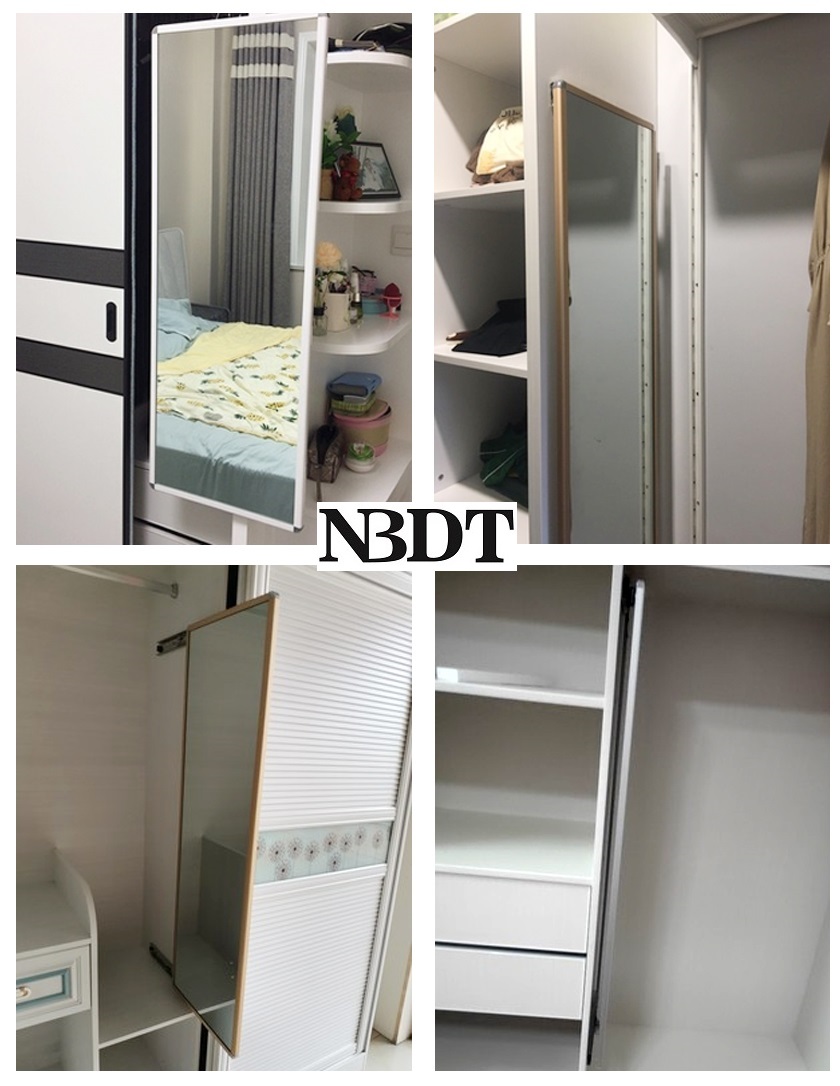 1Pair 14" Steel Pull Out Turn Slide For Wardrobe Closet Framed Mirror