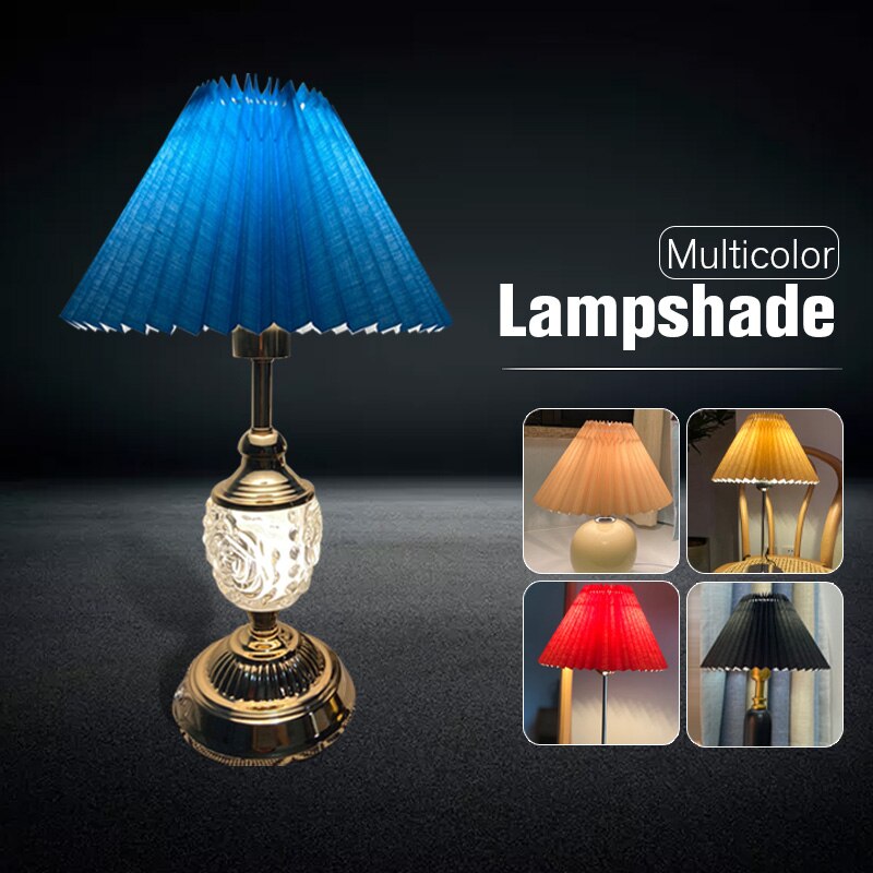 Japanese Yamato Style Table Lampshade Vintage Cloth Lamp Shades For Table Lamps Bedroom Study Tatami Pleated Lampshades