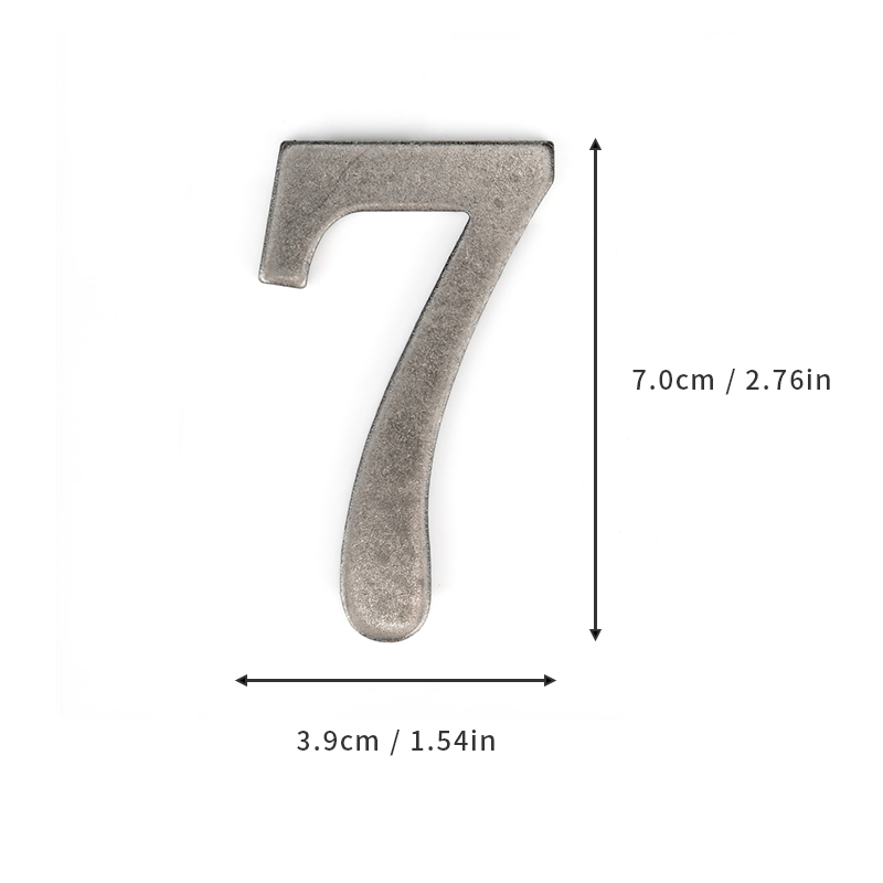 Silver Metal Door Number with Magnets 7*4cm House Number Apartment Door Number for Outdoor Hotel Home Mailbox Label: Ivory