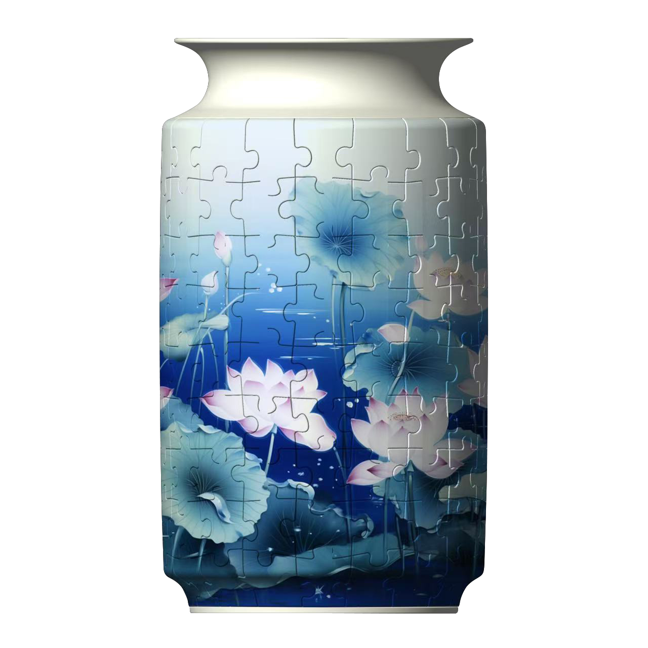 3D Puzzle Vase Panda Flower Building Block Porcelain Artistic Vases Home Decoration Kids Girls Christmas Toy: Gold