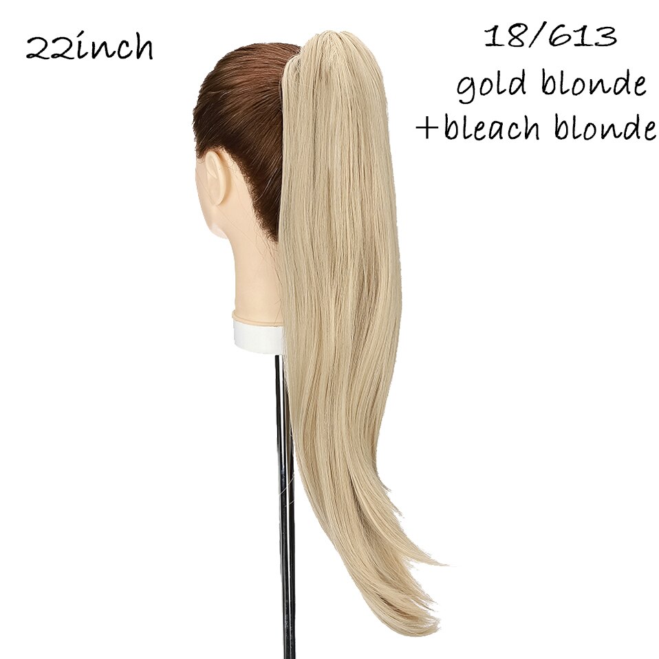HAIRRO-extensiones de cabello sintético para mujer, extensión de cola de caballo con Clip, 22 pulgadas: 18-613
