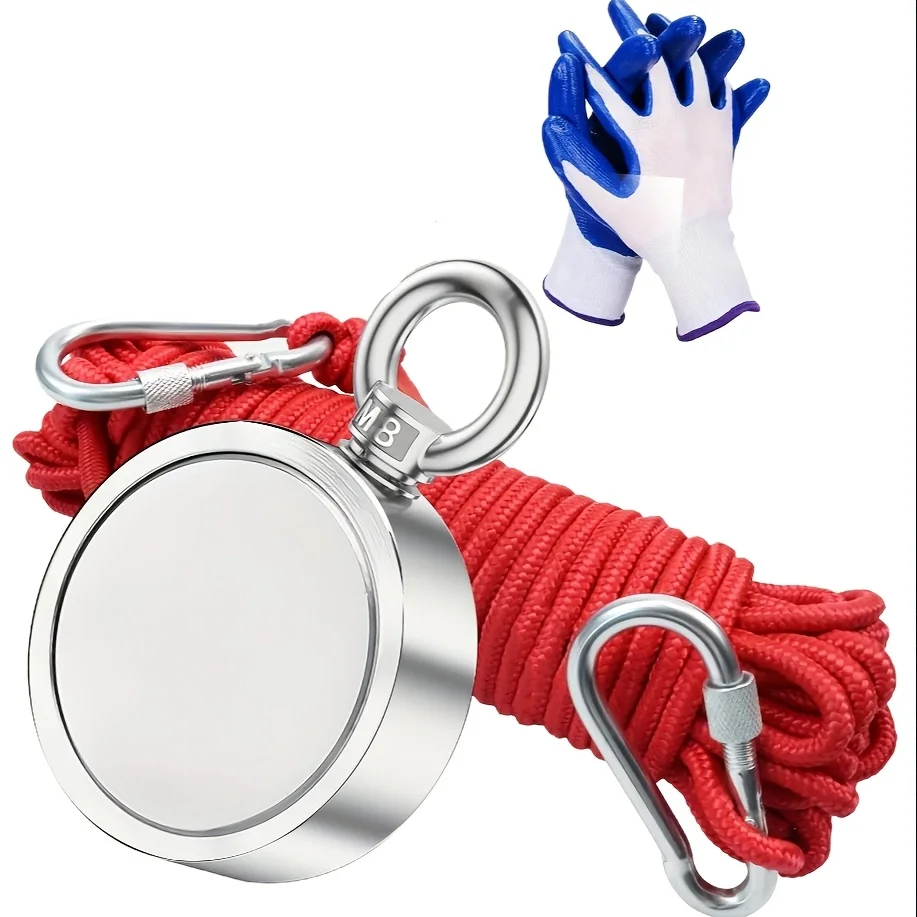 Double-Sided Magnet Fishing Kit With Case, Premium Fishing Magnet Kit For Retrieving Items In River, Lake, Beach, Lawn.: Orange