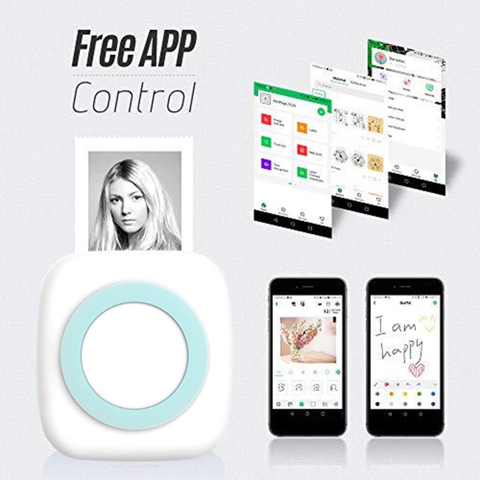 Thermal Portable Bluetooth Printer 57mm Mini Pocket Photo Printer Portable Mobile phone Photo Printer For Mobile Phone