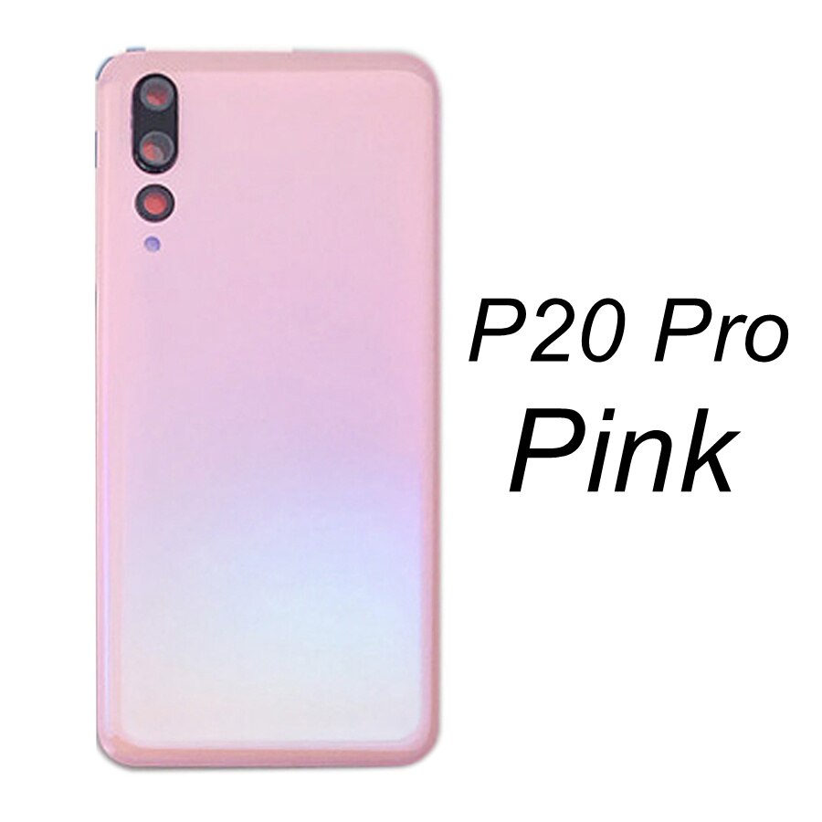 Back Glass Cover For Huawei P20 Pro Back Cover Battery Door Glass P20 Lite Rear Housing Panel Case With Camera Lens Replacement: P20 Pro-Pink