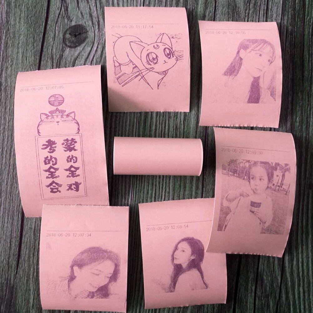 4 Pcs/set Bill Receipt Paste Photo Roll Colorful Durable Portable Thermal Sticker Printing Paper Continuous Self Adhesive