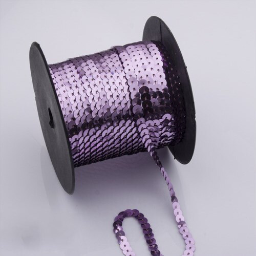 6mm lâche rond plat Sequin sur garniture couture Paillettes Paillettes ruban cordes pour vêtement accessoire bricolage artisanat Art décoration 5 yard: Light purple