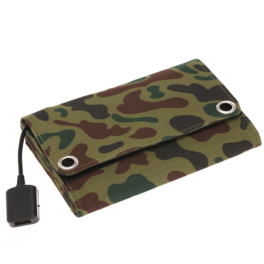 Cargador Solar portátil de 10W/5V con puerto USB, Panel Solar plegable de 5 paneles, para acampada, senderismo, viaje compacto, energía Solar, cargador de teléfono