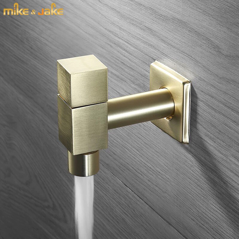 Gold brush Copper Cold&amp Triangle Valve Sealing tap Valve Gold Brass faucet Valve single cold valve tap