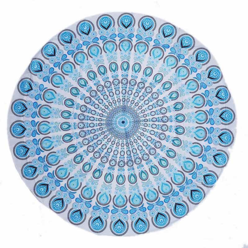 Toalla de playa redonda de microfibra baño de sol de arena para natación 150x150cm YE: 5