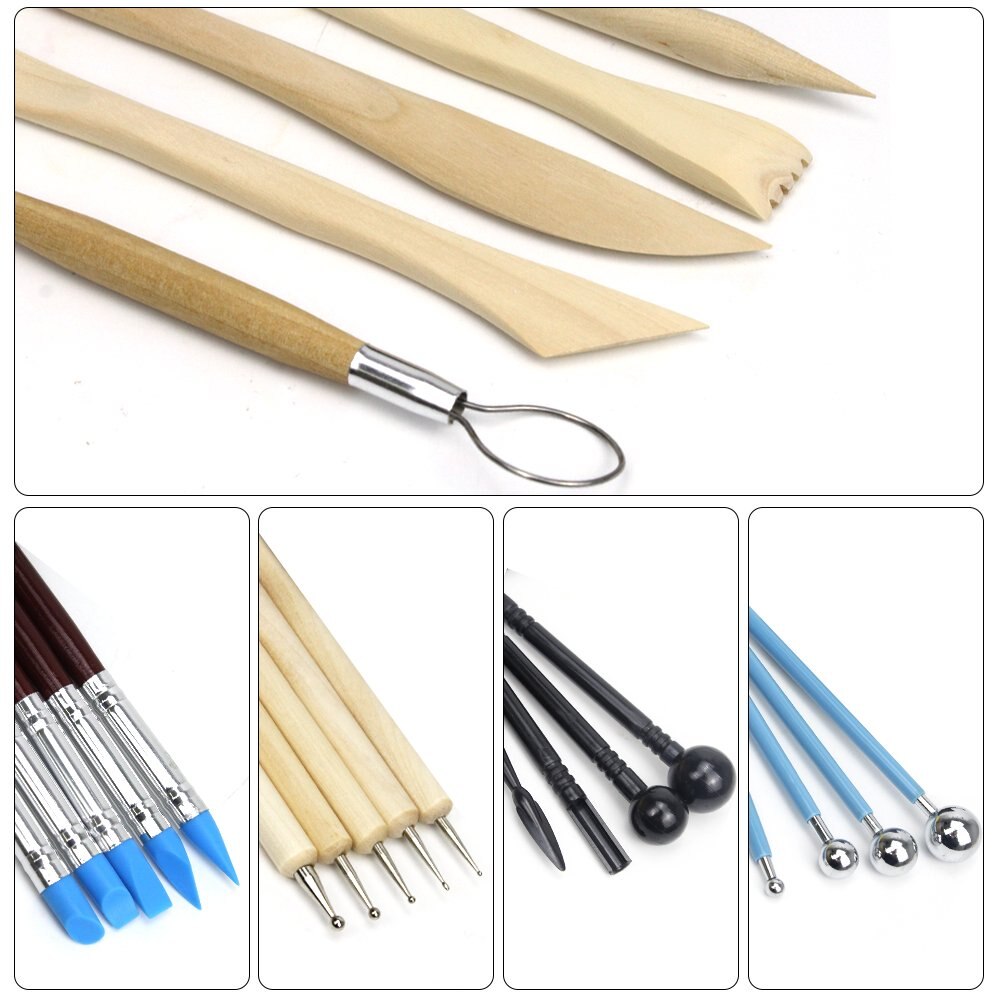24 Pcs Ball Stylus Puntjes Gereedschap, Polymeer Klei Modeling Sculpting Gereedschap Set Klei Craft Figuur Maken Beginner Essentiële Tools