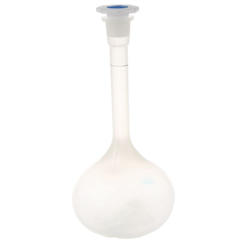 1000ml Long Neck Lab Volumetric Measuring Flask Bottle Plastic Cap