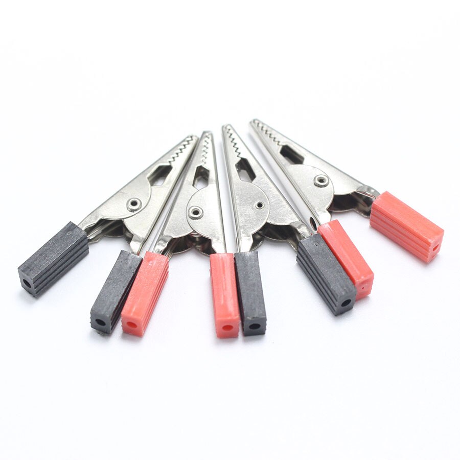 20PCS/LOT Full Insulated Crocodile Alligator Clips 50mm Plastic Handle Test Probe Metal Alligator Clips